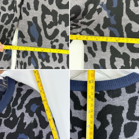 JOHN + JENN Small Leopard print Knit sweater dress Flare Sleeves - Picture 9 of 16
